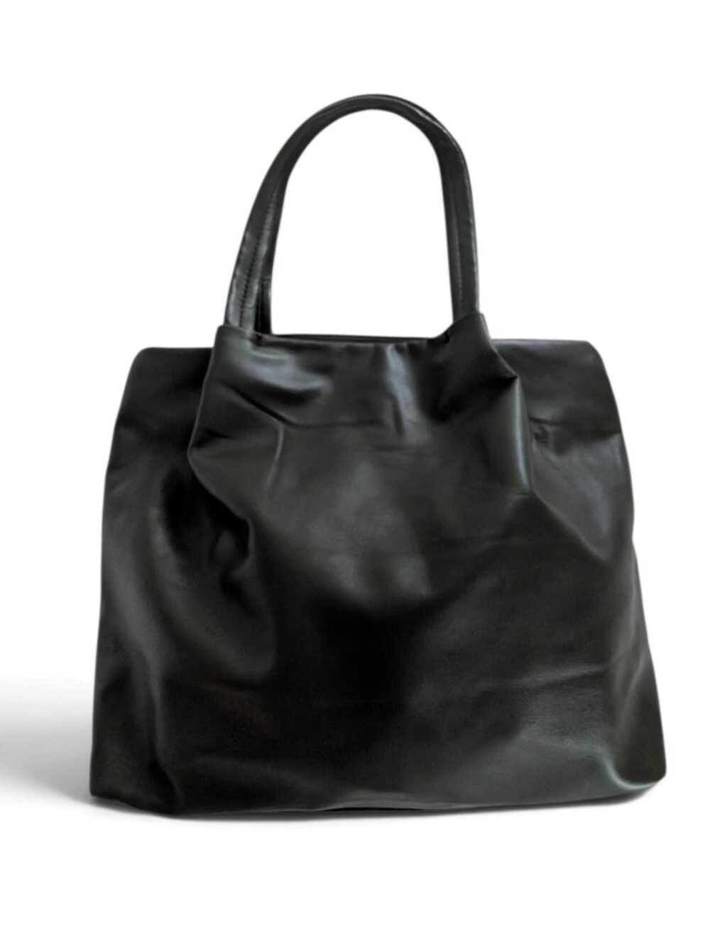 Neiman Marcus Vegan Leather Slouchy Tote Olive Green/Brown NWOT